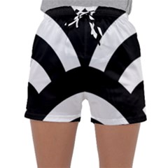 Circle White Black Sleepwear Shorts by Mariart