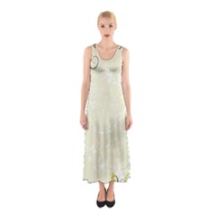 Flower Star Floral Green Camuflage Leaf Frame Sleeveless Maxi Dress by Mariart