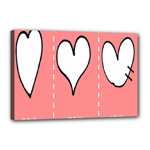 Love Heart Valentine Pink White Sexy Canvas 18  X 12  by Mariart