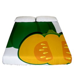 Pumpkin Peppers Green Yellow Fitted Sheet (california King Size) by Mariart