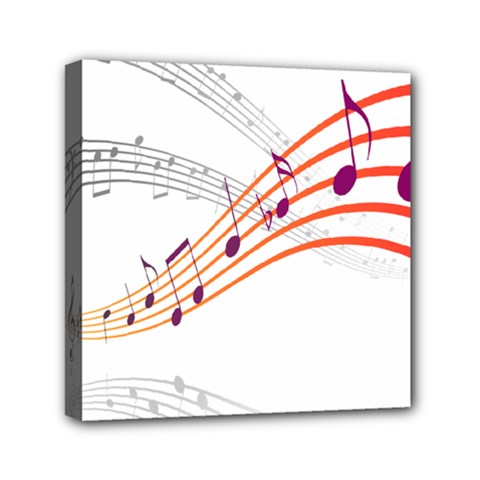 Musical Net Purpel Orange Note Mini Canvas 6  X 6  by Mariart