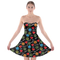 Pattern Halloween Peacelovevampires  Icreate Strapless Bra Top Dress by iCreate