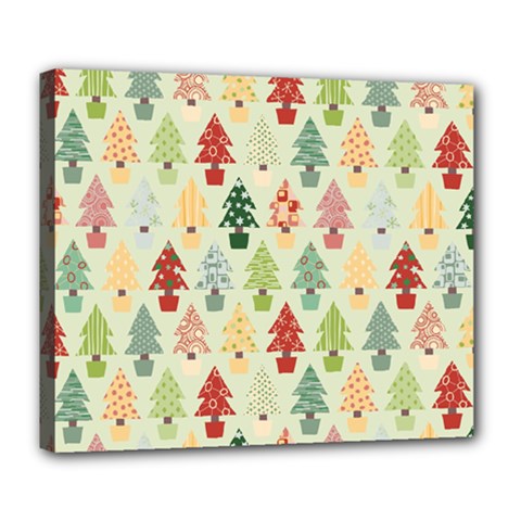 Christmas Tree Pattern Deluxe Canvas 24  X 20   by Valentinaart