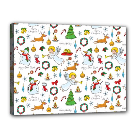 Christmas Pattern Canvas 16  X 12  by Valentinaart
