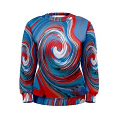 Red And Blue Rounds Women s Sweatshirt by berwies