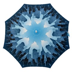 City Building Blue Sky Straight Umbrellas by Mariart