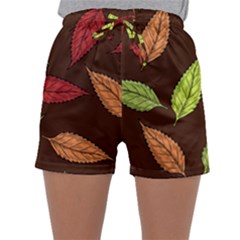 Autumn Leaves Pattern Sleepwear Shorts by Mariart