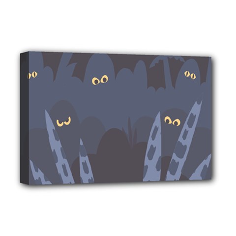 Ghost Halloween Eye Night Sinister Deluxe Canvas 18  X 12   by Mariart