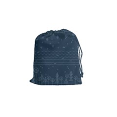 Rain Hill Tree Waves Sky Water Drawstring Pouches (small)  by Mariart