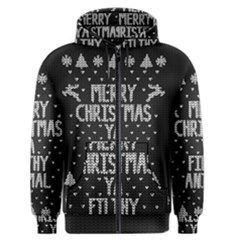 Ugly Christmas Sweater Men s Zipper Hoodie by Valentinaart