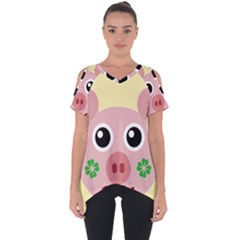 Luck Lucky Pig Pig Lucky Charm Cut Out Side Drop Tee by Celenk