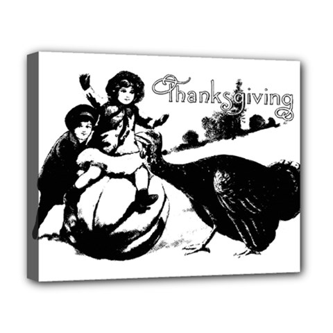 Vintage Thanksgiving Deluxe Canvas 20  X 16   by Valentinaart
