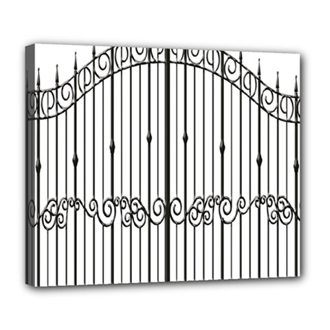 Inspirative Iron Gate Fence Deluxe Canvas 24  X 20   by Alisyart