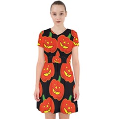Halloween Party Pumpkins Face Smile Ghost Orange Black Adorable In Chiffon Dress by Alisyart