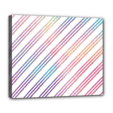 Colored Candy Striped Deluxe Canvas 24  X 20   by Colorfulart23