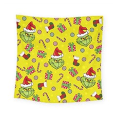 Grinch Pattern Square Tapestry (small) by Valentinaart