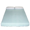 Tiffany Aqua Blue Candy Polkadot Hearts on White Fitted Sheet (Queen Size) View1