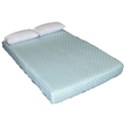 Tiffany Aqua Blue Candy Polkadot Hearts on White Fitted Sheet (Queen Size) View2