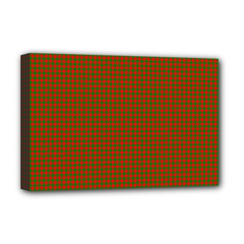 Classic Christmas Red And Green Houndstooth Check Pattern Deluxe Canvas 18  X 12   by PodArtist