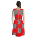 Black And White Red Patterns Sleeveless Waist Tie Chiffon Dress View2