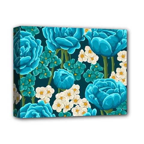Light Blue Roses And Daisys Deluxe Canvas 14  X 11  by allthingseveryone