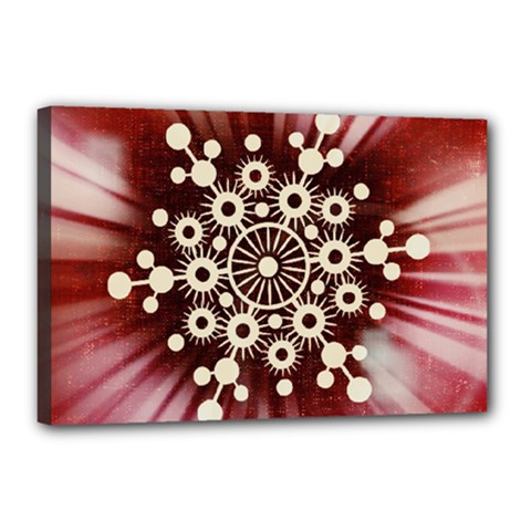 Background Star Red Abstract Canvas 18  X 12  by Celenk