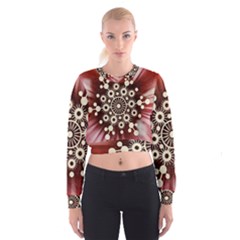 Background Star Red Abstract Cropped Sweatshirt by Celenk