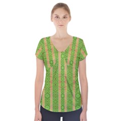 Seamless Tileable Pattern Design Short Sleeve Front Detail Top by Celenk