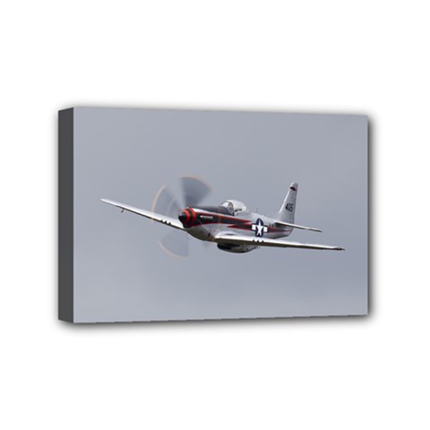 P-51 Mustang Flying Mini Canvas 6  X 4  by Ucco