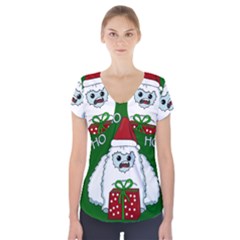 Yeti Xmas Short Sleeve Front Detail Top by Valentinaart