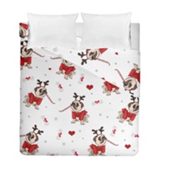 Pug Xmas Pattern Duvet Cover Double Side (full/ Double Size) by Valentinaart