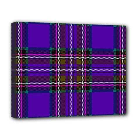 Purple Tartan Plaid Deluxe Canvas 20  X 16   by allthingseveryone