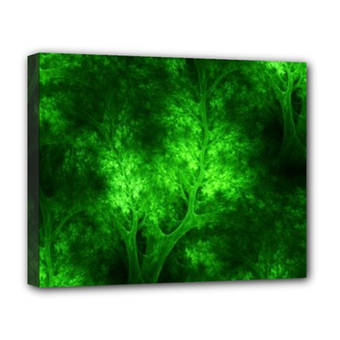 Artsy Bright Green Trees Deluxe Canvas 20  X 16   by allthingseveryone