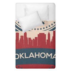 Tulsa Oklahoma Retro Skyline Duvet Cover Double Side (single Size) by Bigfootshirtshop