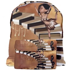 Cute Little Girl Dancing On A Piano Giant Full Print Backpack by FantasyWorld7