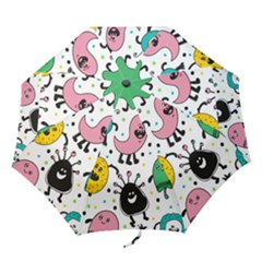 Cute And Fun Monsters Pattern Folding Umbrellas by Bigfootshirtshop