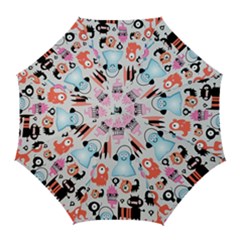 Funky Monsters Pattern Golf Umbrellas by Bigfootshirtshop