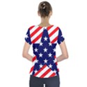Patriotic Usa Stars Stripes Red Short Sleeve Front Detail Top View2