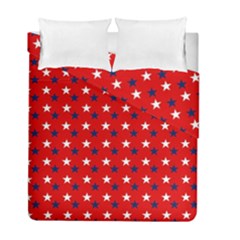 Patriotic Red White Blue Usa Duvet Cover Double Side (full/ Double Size) by Celenk