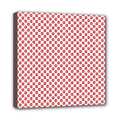 Sexy Red And White Polka Dot Mini Canvas 8  X 8  by PodArtist