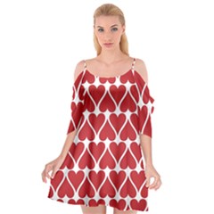 Hearts Pattern Seamless Red Love Cutout Spaghetti Strap Chiffon Dress by Celenk