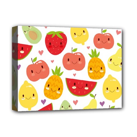 Happy Fruits Pattern Deluxe Canvas 16  X 12   by Bigfootshirtshop