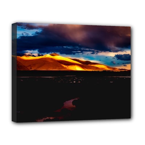 India Sunset Sky Clouds Mountains Deluxe Canvas 20  X 16   by BangZart