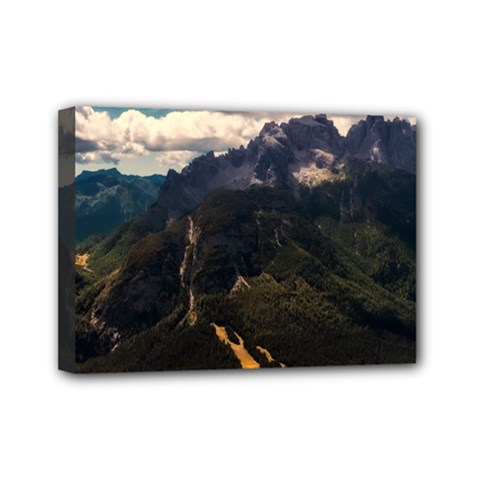 Italy Valley Canyon Mountains Sky Mini Canvas 7  X 5  by BangZart