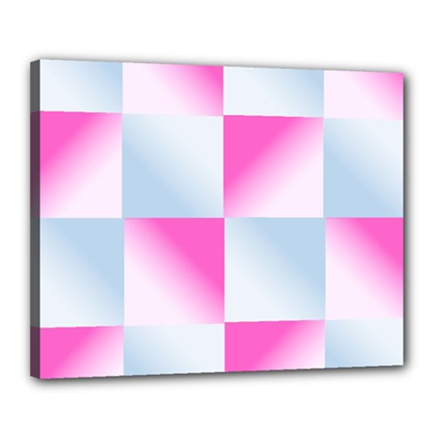 Gradient Blue Pink Geometric Canvas 20  X 16  by BangZart