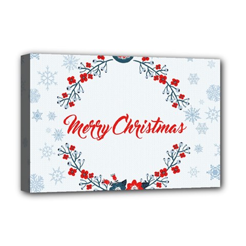 Merry Christmas Christmas Greeting Deluxe Canvas 18  X 12   by BangZart