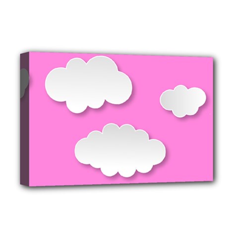 Clouds Sky Pink Comic Background Deluxe Canvas 18  X 12   by BangZart