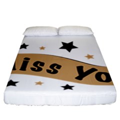 Lettering Miss You Banner Fitted Sheet (king Size) by BangZart