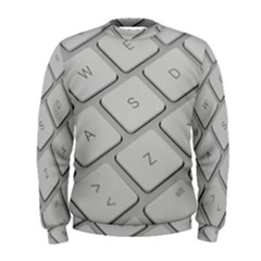 Keyboard Letters Key Print White Men s Sweatshirt by BangZart