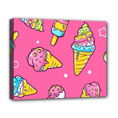 Summer Ice Creams Flavors Pattern Deluxe Canvas 20  X 16   by Bigfootshirtshop